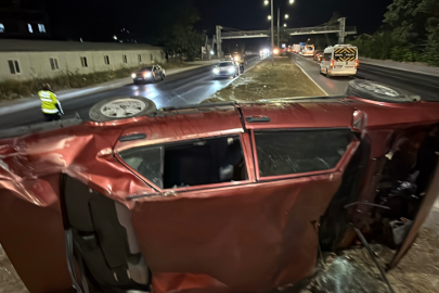 Takla atan Tofaş hurdaya döndü: 1 yaralı