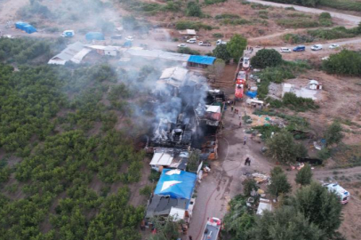Bursa'da çiftlik alev alev yandı: Olay yeri dron ile görüntülendi
