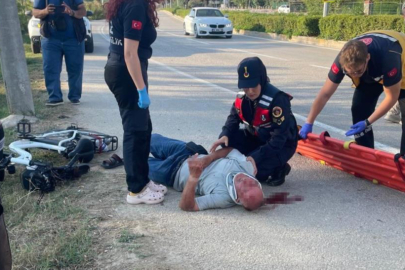 Bisiklet direğe çarptı, sürücü alkollü çıktı