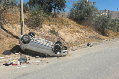 Otomobil Takla Attı, Sürücü Ölümden Döndü