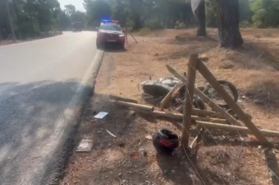 Motosiklet Tel Çitlere Çarparak Durabildi