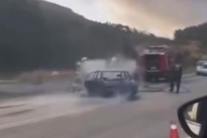 Bursa'da otomobil alevlere teslim oldu