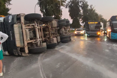 Beton Mikseri Yan Yattı: 1 Yaralı