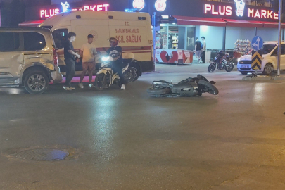 Motosiklet ile Araç Çarpıştı: 1 Yaralı
