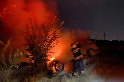 Erzincan'da araç yangını