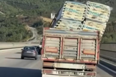 Bursa’da tehlikeli taşımacılık kamerada
