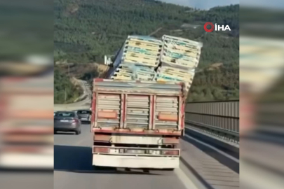 Bursa’da tehlikeli taşımacılık kamerada