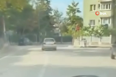 Bursa'da otomobille drift yapan sürücü kameraya yansıdı