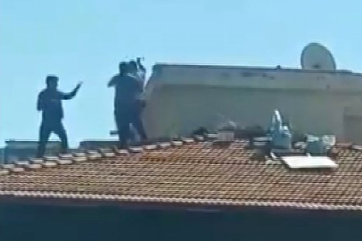 Bina Çatısında Kavga Kamerada