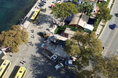 Mahkeme kararının ardından Mudanya’daki büfe yıkıldı