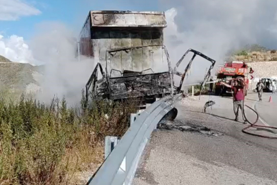 Bariyerlere Çarpan Kamyon Alevlere Teslim Oldu