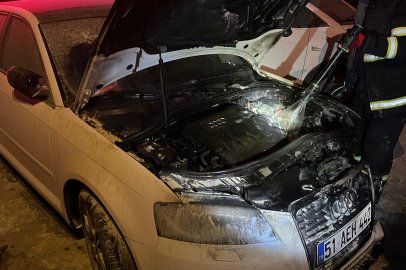 Park halindeki otomobil alevlere teslim oldu