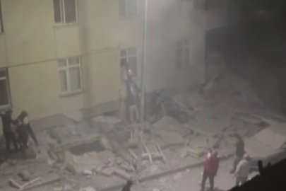 7 katlı binanın çöktükten sonraki ilk anları kameralara yansıdı
