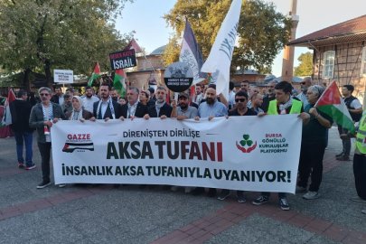 Bursa'da Filistin'e destek yürüyüşü düzenlendi