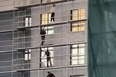 Bursa'da inşaat işçilerinin güvenlik önlemi almadan çalışması dikkat çekti