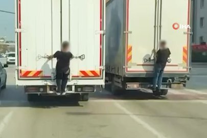Çocukların tehlikeli oyunu kamerada