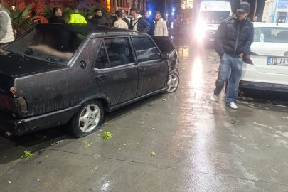 Ayvalık Balıkesir'de Kontrolden Çıkan Araç Akaryakıt İstasyonuna Girdi