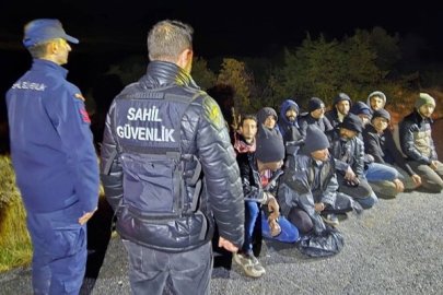 Urla'da mobil radar ile tespit edilen 50 düzensiz göçmen yakalandı