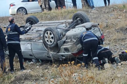 Otomobil Takla Attı: 2 Kişi Ölümden Döndü