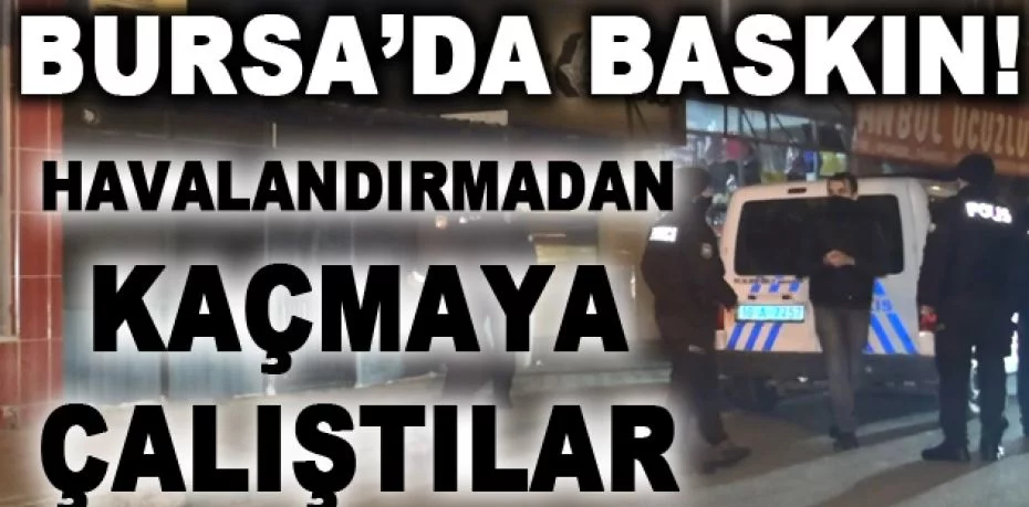 Bursa'da internet kafeye polis baskını, havalandırmadan kaçmaya çalıştılar