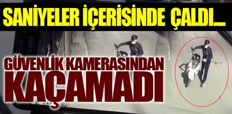 Bursa'da saniyeler içerisindeki motosiklet hırsızlığı kameralara yansıdı