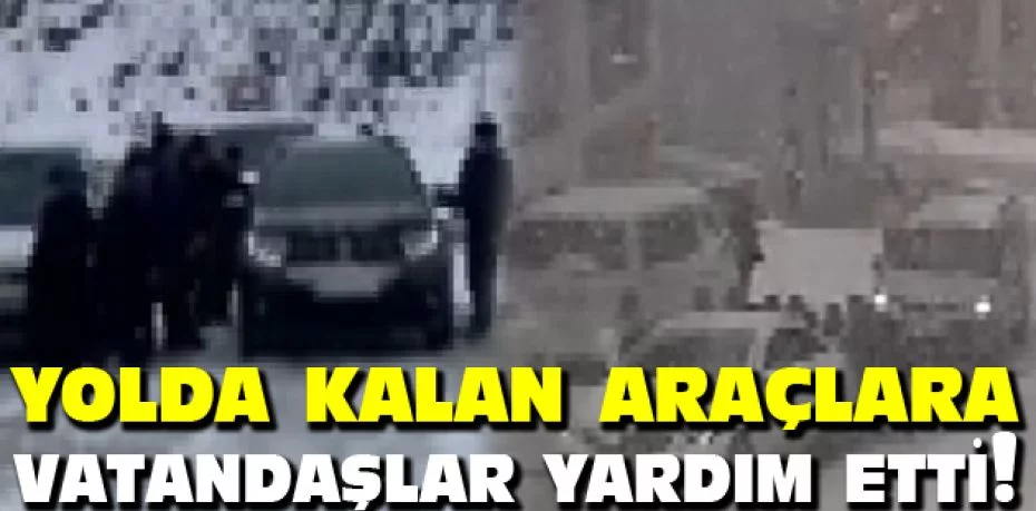 Bursa'da yolda kalan araçlara vatandaşlar yardım etti