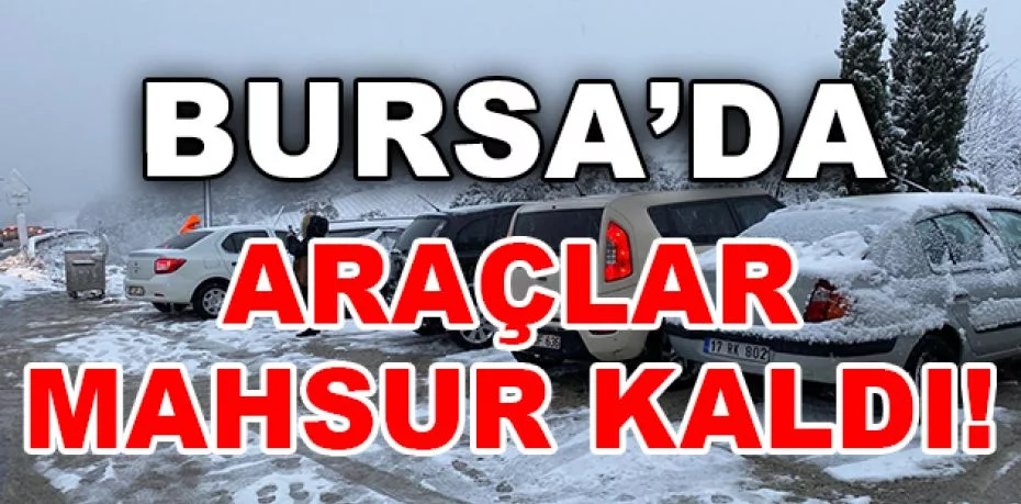 Bursa'da karda araçlar mahsur kaldı