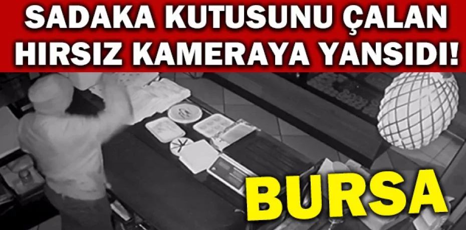 Bursa'da sadaka kutusunu çalan hırsız kameraya yansıdı