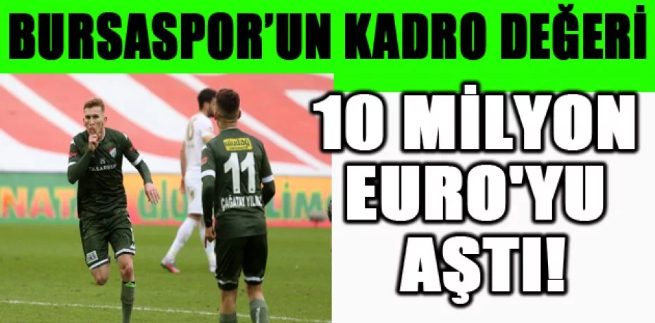 Bursaspor’un kadro değeri 10 milyon Euro'yu aştı