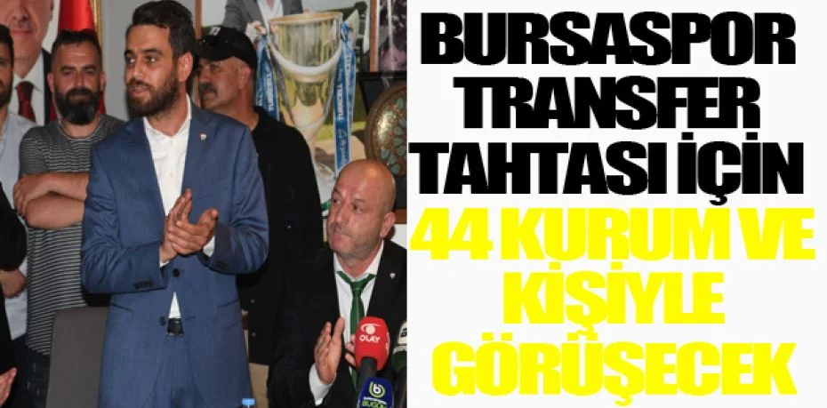 Bursaspor transfer tahtası için 44 kurum ve kişiyle görüşecek