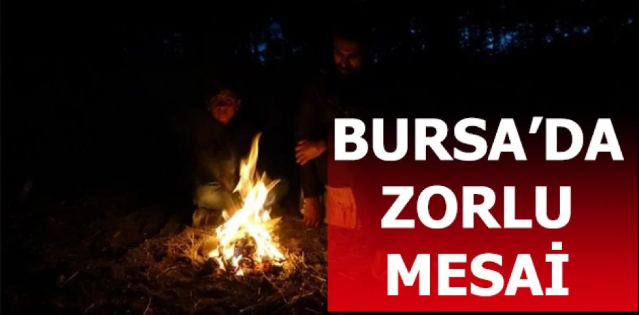 Bursa'da çobanların gecenin karanlığında dağda zorlu mücadelesi