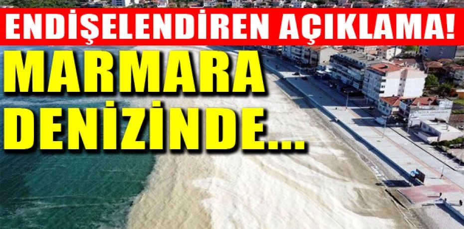 Marmara Denizi'ndeki müsilaj sorunu ile ilgili endişelendiren açıklama