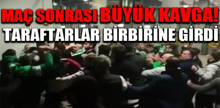 Bursaspor taraftarlarının maç sonrası tekme tokat kavga anı kamerada