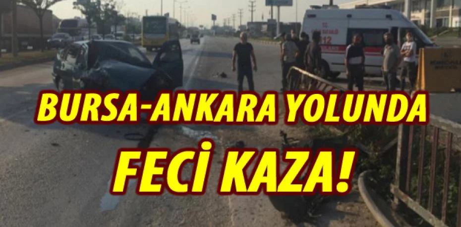 Bursa'da otomobil bariyerlere çarptı!