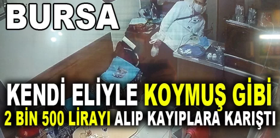 Bursa’da kadın esnafın dükkanına giren hırsız çantayı çalıp kayıplara karıştı