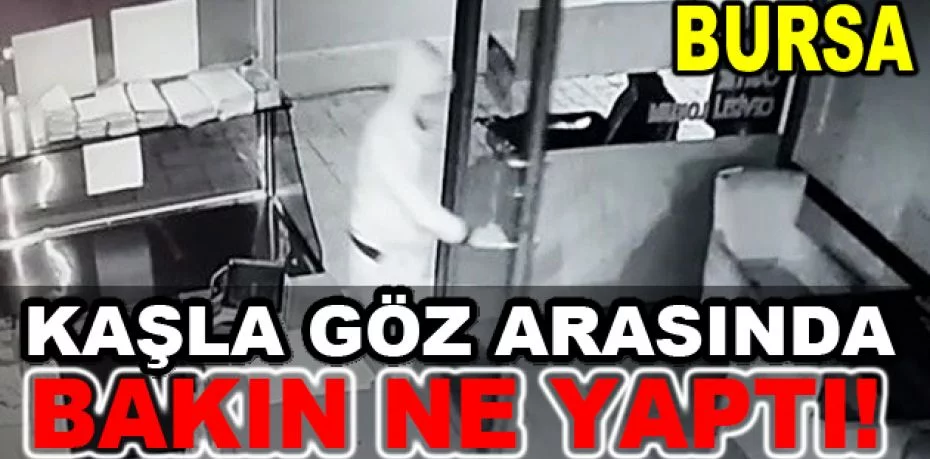 Bursa'da sadaka kutusunu çalan zanlı güvenlik kameralarına yansıdı