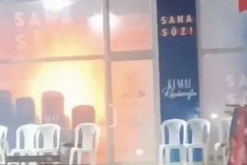 CHP seçim bürosunda yangın