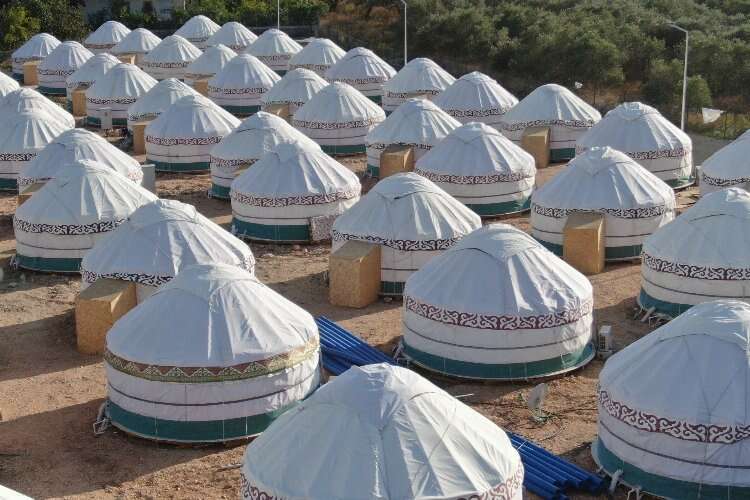 Görünümleriyle dikkat çeken Kırgız çadırları