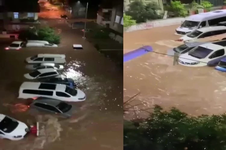 Sel! Araçlar suya gömüldü, okullar tatil edildi